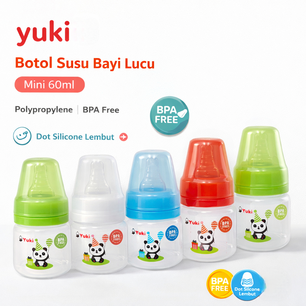 Yuki Botol Susu mini Bayi BPA Free + Dot Silicone Lembut | Feeding Bottle Aman Anti Bocor Perlengkap