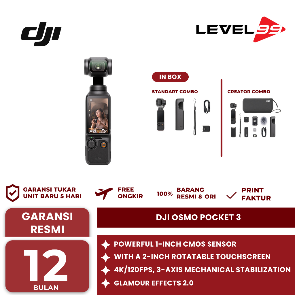 DJI Osmo Pocket 3 - Pocket Gimbal Camera - Action Camera DJI OSMO Pocket 3 2" OLED 1300mAh