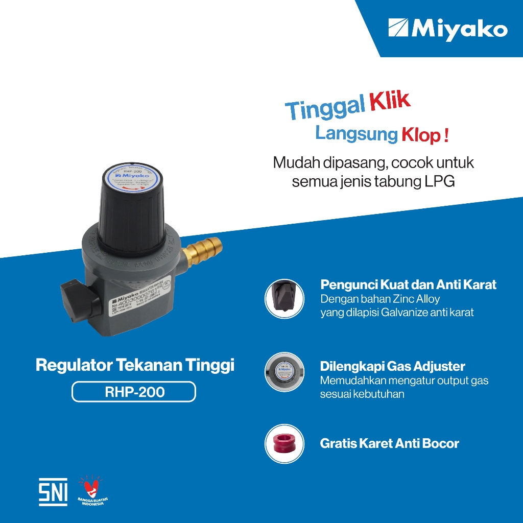 Regulator Miyako RHP200 gas bertekanan tinggi