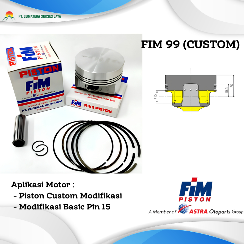 PISTON FIM 99 Custome Dome Mentah PAKET PISTON SET PISTON MOTOR
