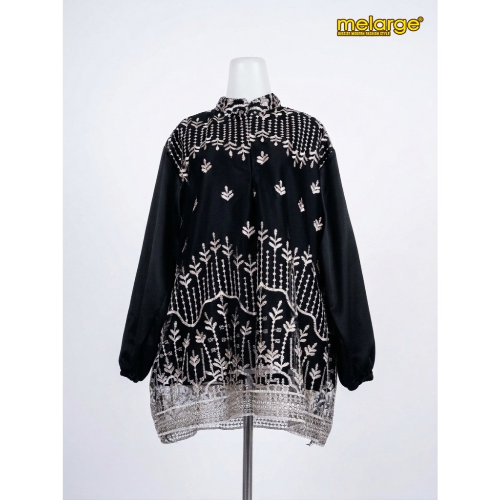 MELARGE - Kemeja Brokat Berlian Jumbo Kemeja Brokat Wanita Bigsize Kemeja Brokat Model Terbaru 2026 