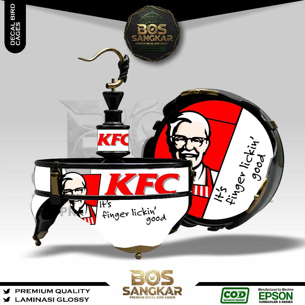 STIKER DECAL SANGKAR BURUNG BUNDAR LINGKARAN LOVE BIRD HELOPET BATMAN CUSTOM KFC BS25