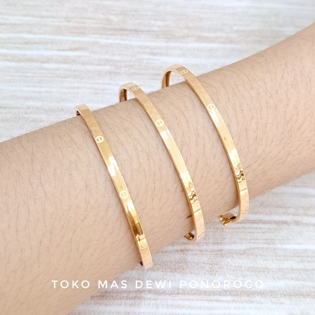 TOKO DEWI GELANG CLASIC PLAT Emas Asli Kadar 8K/375% Yellow Gold