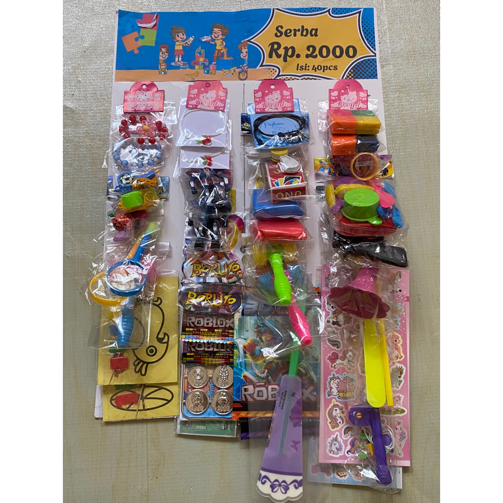 mainan renceng isi 40 serba 2000/ mainan anak-anak