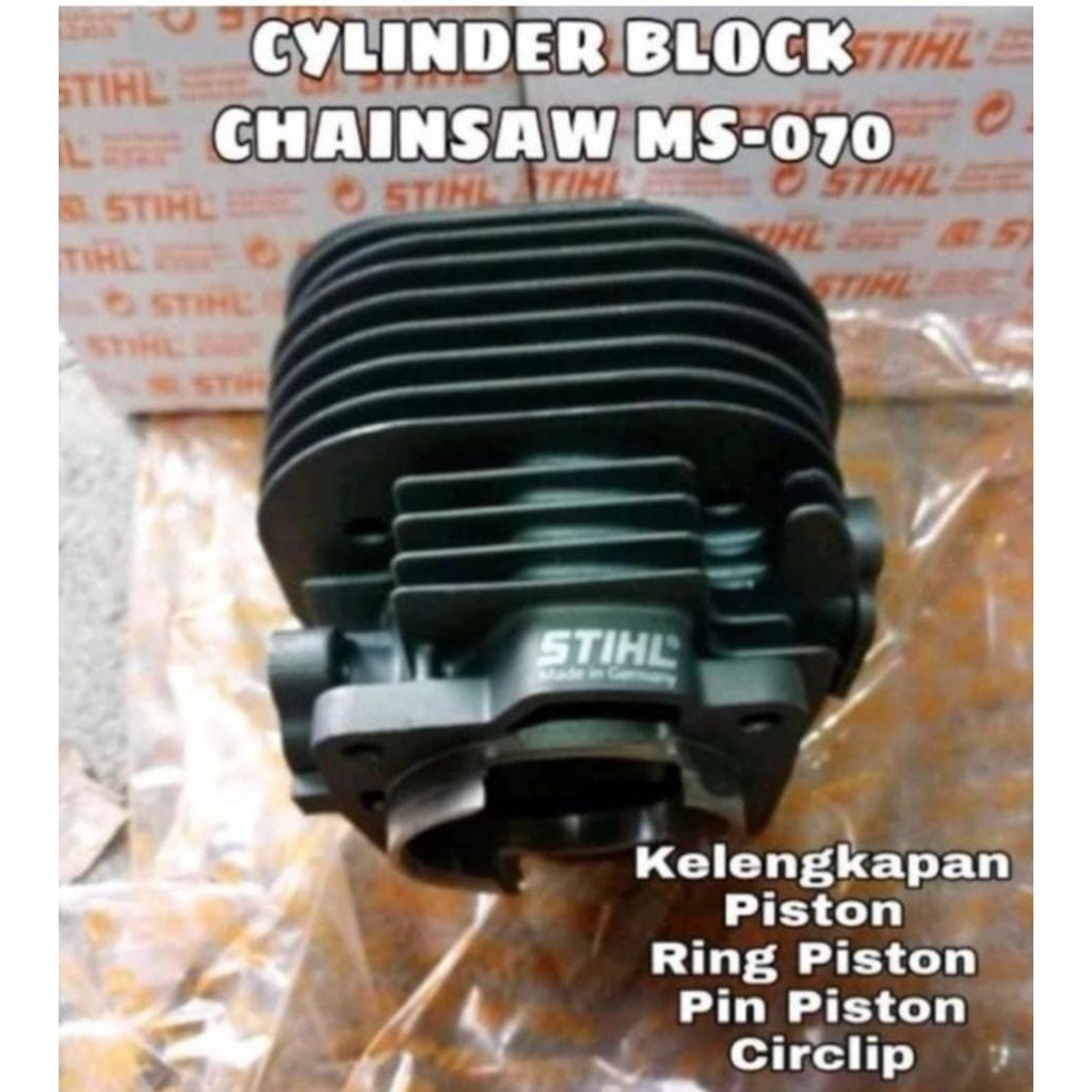 TERMURAH BLOK SENSO 070 STIHL KOMPLIT/ CYLINDER BLOCK ASSY STIHL CHAINSAW 070 STIHL KOMPLIT RING & P