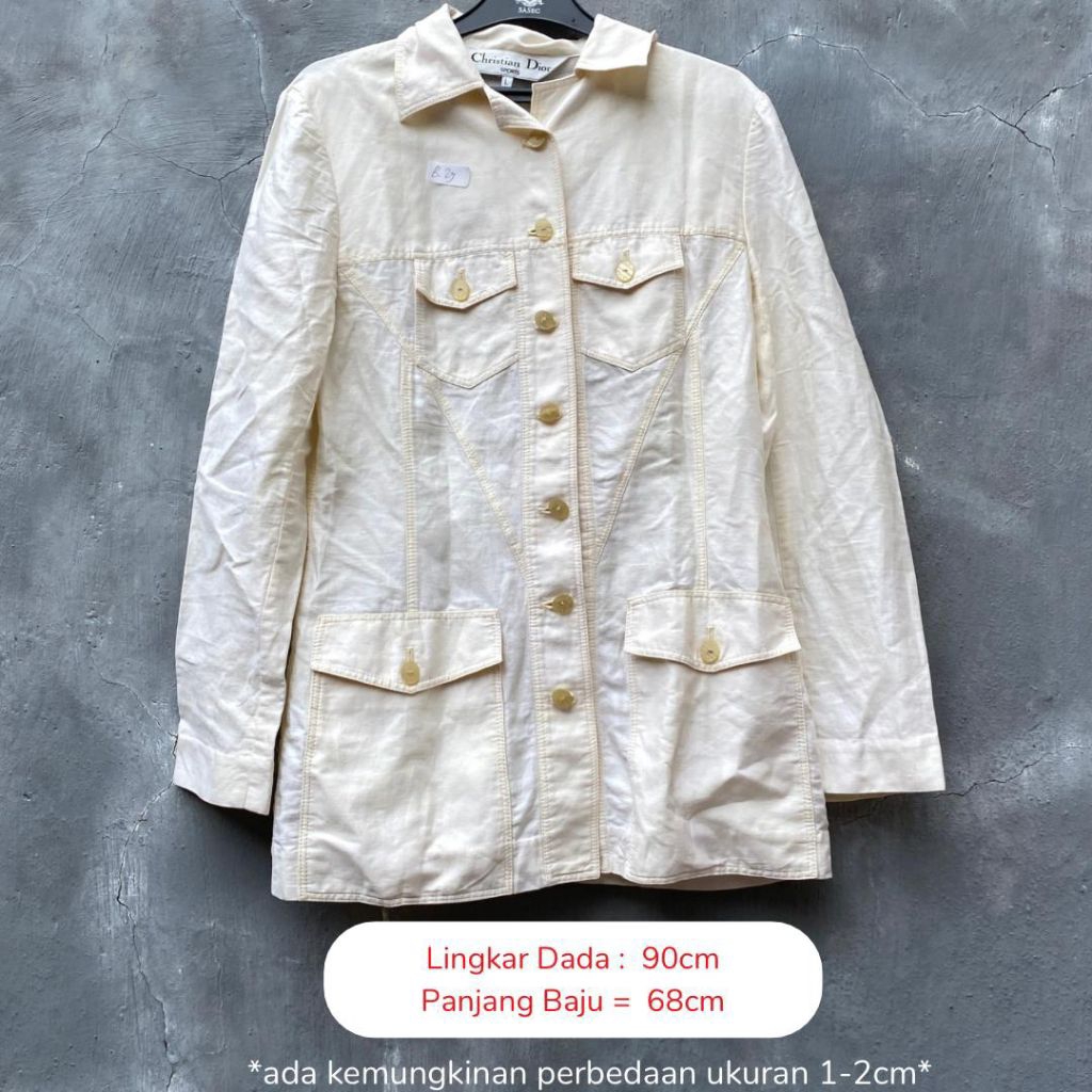 [ORI100%] Christian Dior White Shirt With lots of Pocket Preloved B29