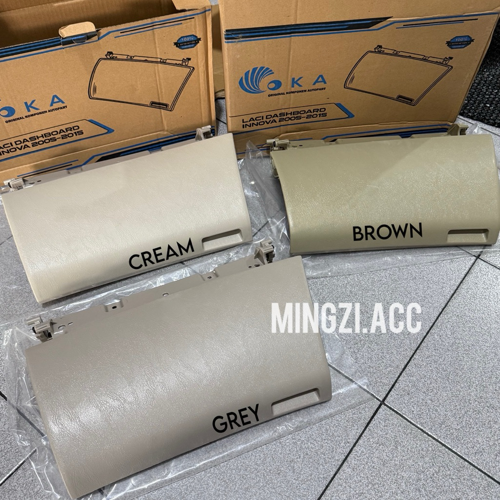 INNOVA 2004 2006 2008 2010 2012 2014 TUTUP LACI DASHBOARD CREM ABU COKLAT MEDAN ORI