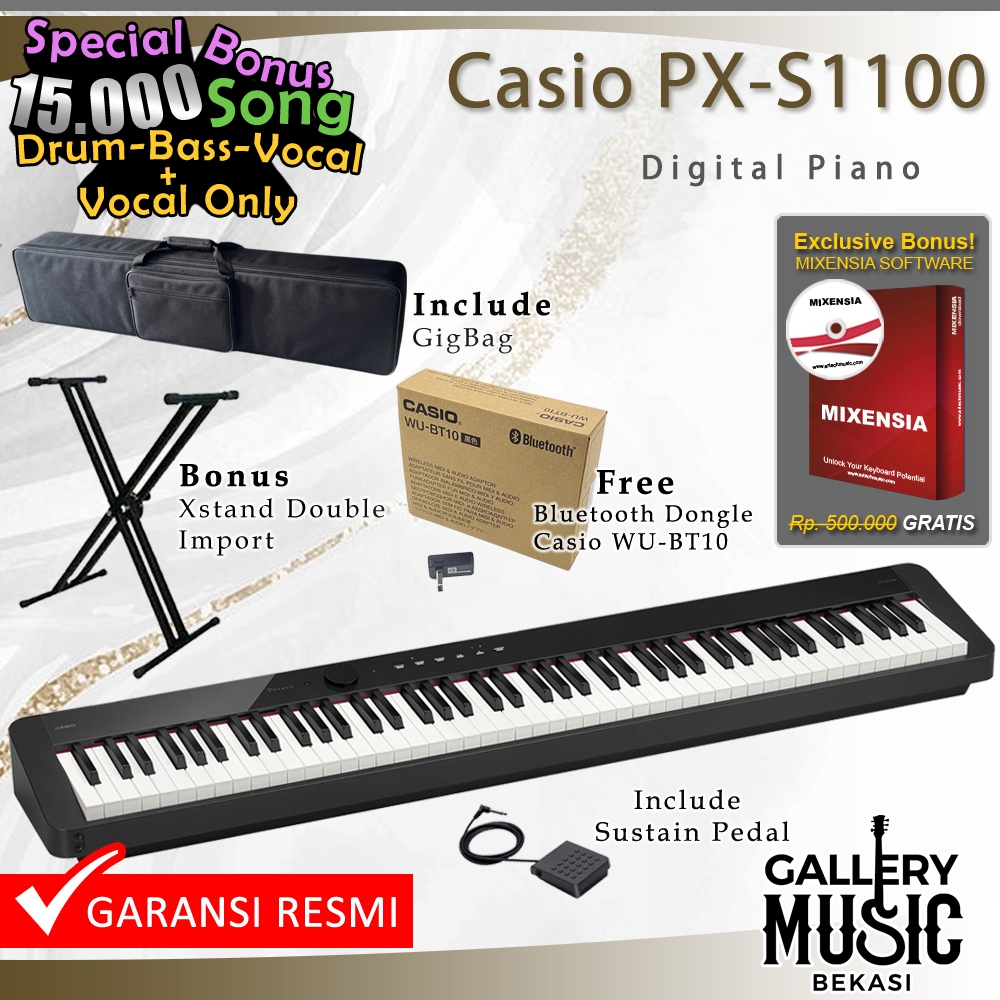 Casio Privia PX S1100 Digital Piano / PXS 1100 / PXS1100 Garansi Resmi