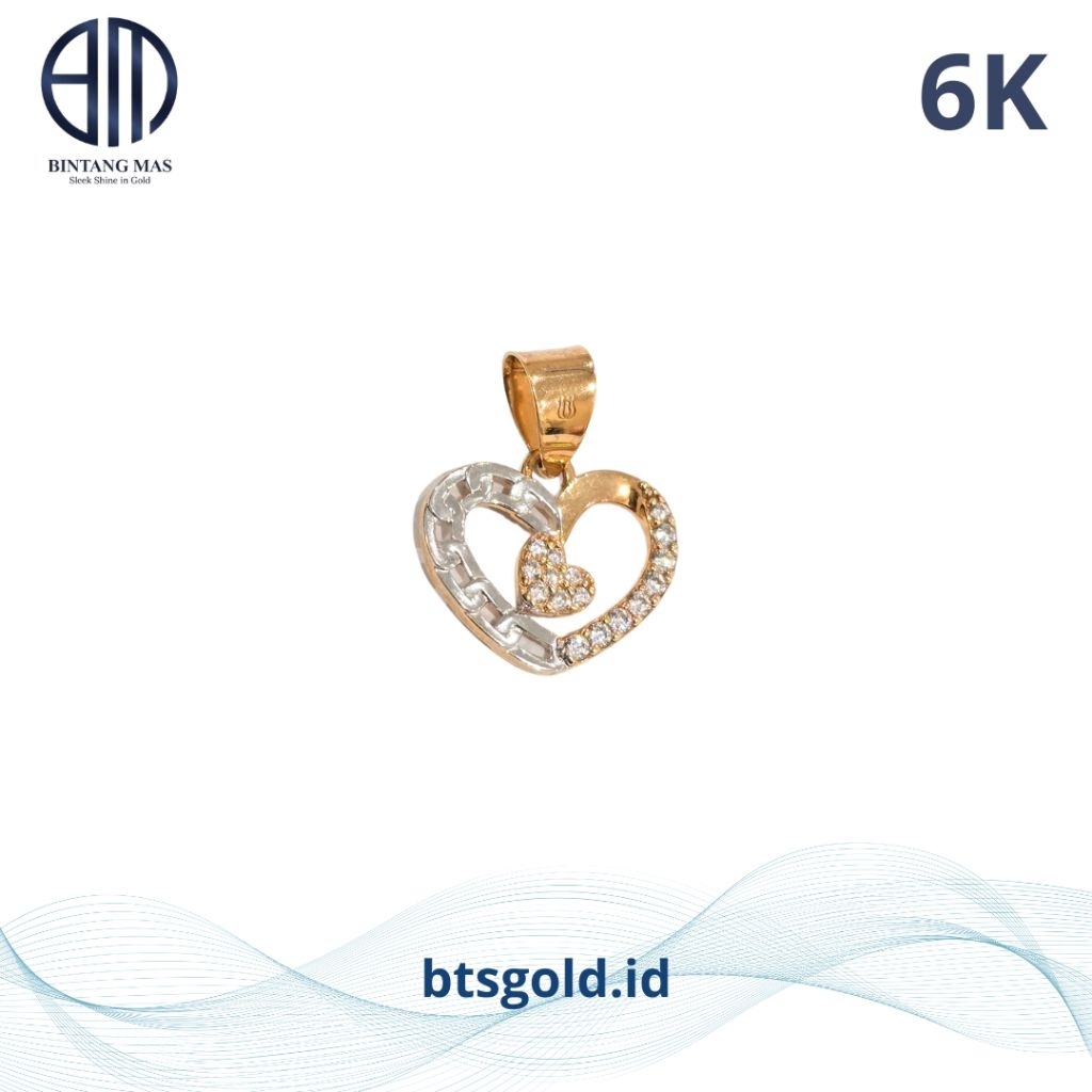Liontin Emas Model Permata Love | 6K