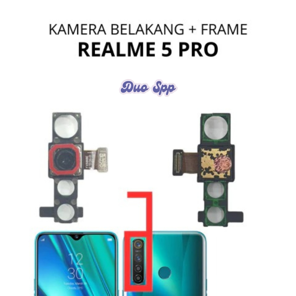 Kamera Belakang +FRAME Realme 5 Pro / RMX1971 / RMX1973