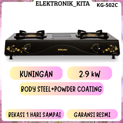 MIYAKO KOMPOR GAS 2 TUNGKU KG-502 C KG502C KG 502 KG-502C WYG KG502CWYG C WYG KUNINGAN GARANSI RESMI