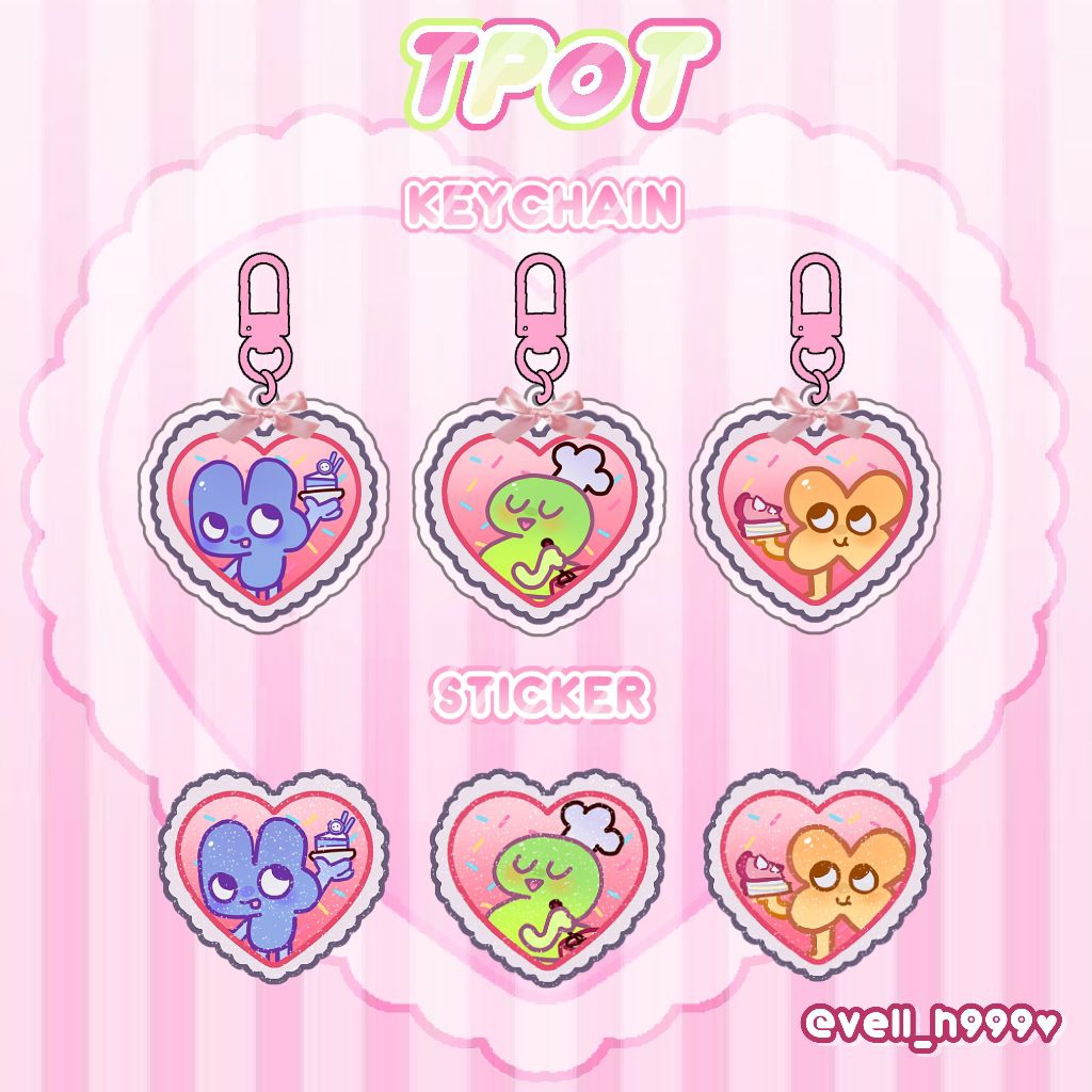 Fanmerch Object show | Tpot (Gantungan kunci dan sticker)