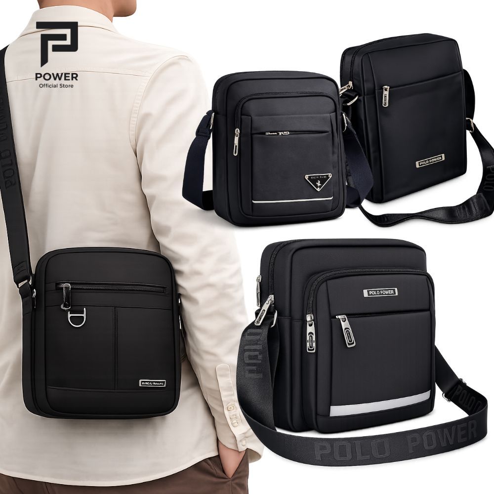 Polo Power - Tas Pria Tas Selempang Import Dual USB Tas Slempang Polo Ori Crossbody POWER OFFICIAL
