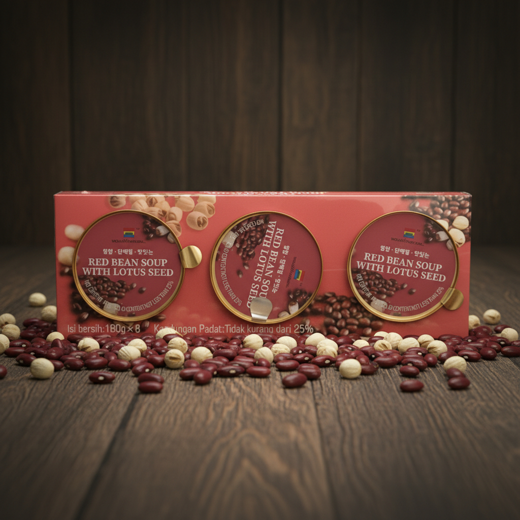 Wowithnatural - Red Bean Passion (3 Bowl) - Red Bean Soup with Lotus Seed - Healthy Dessert Bowl - D