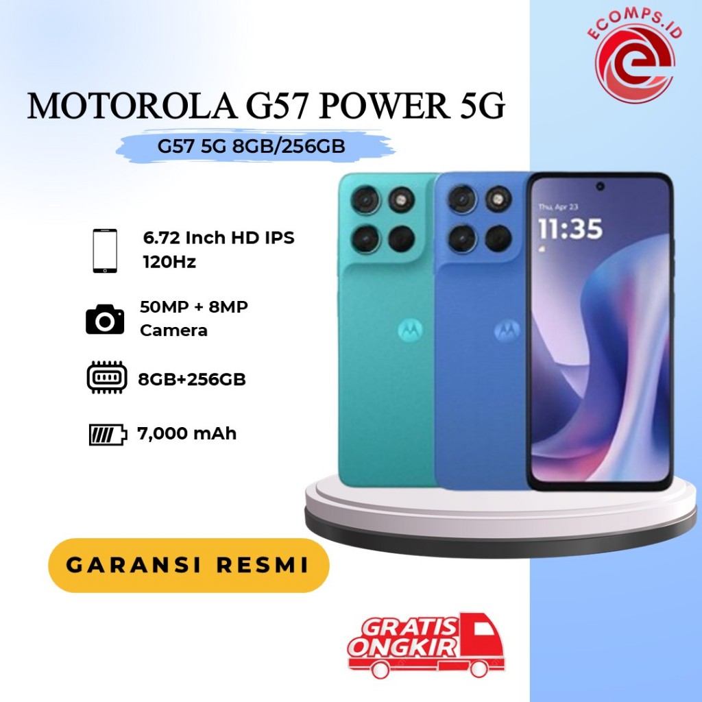 MOTOROLA G57 POWER 5G - 8GB 2356GB Snapdragon6s Gen4 - Antutu 625K - 7000mAh SiliconCarbon - 50MP So