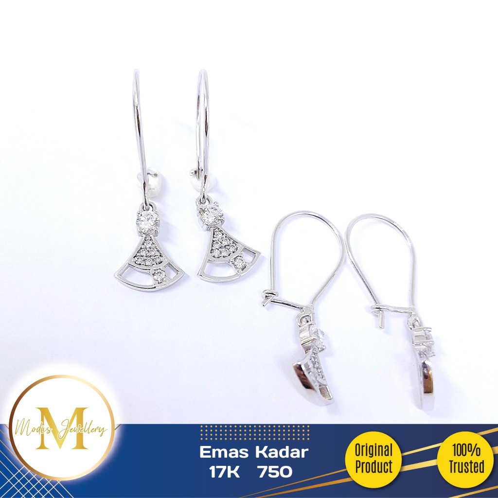 MODIS JEWELLERY - Anting Daisy Divas Putih - Emas 17k 750