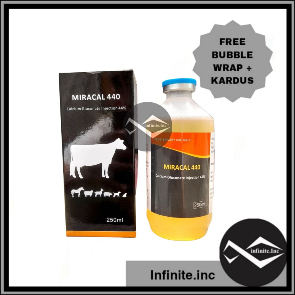 MIRACAL 440 200 ml - Calcium infus untuk hypocalsium pada ternak sapi kambing kuda LIKE CALCIDEX FOR
