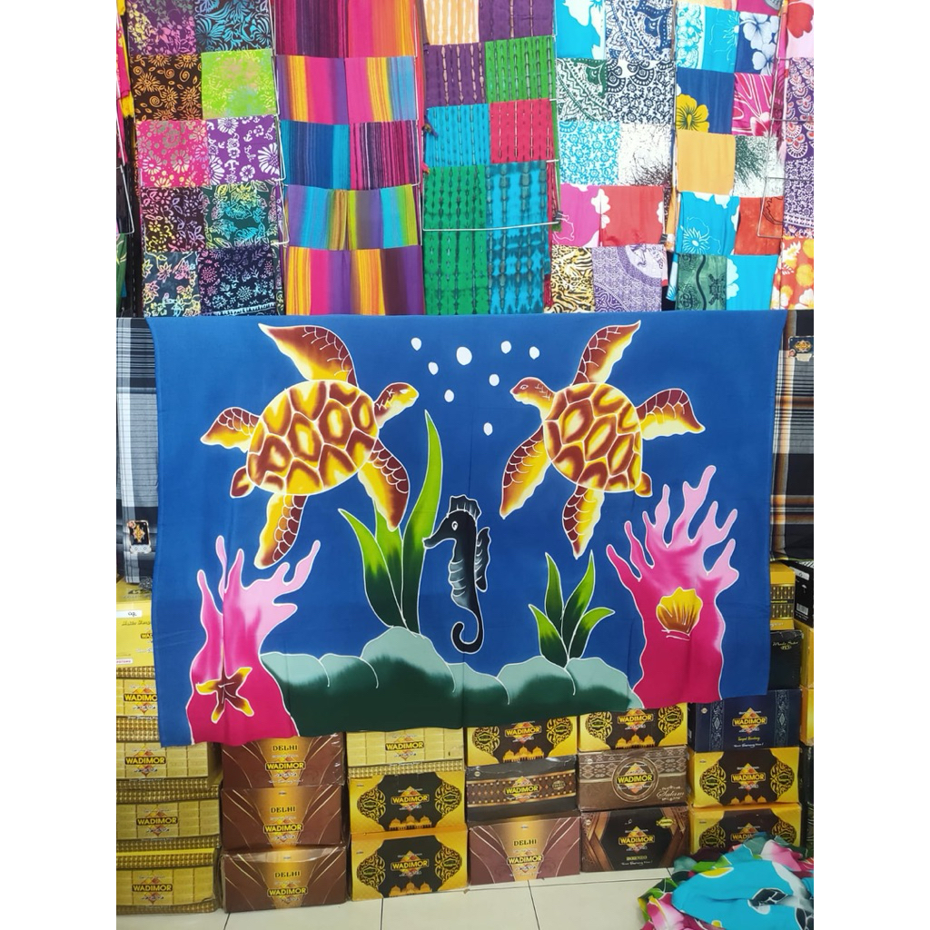 KAIN BALI | KAIN PANTAI PREMIUM JUMBO UK 200x120 BAHAN PREMIUM MOTIF KURA-KURA