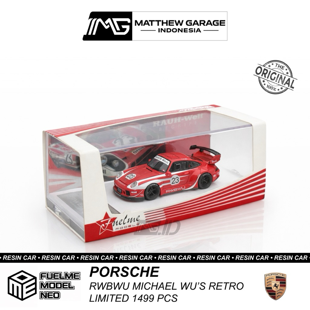 FUELME MODEL 1:64 PORSCHE RWB WU MICHAEL WUS RETRO RED METALLIC LIMITED 1499 PCS