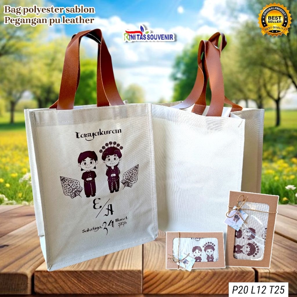 Tas Sovenir Pernikahan Tas Polyester Sablon Souvenir Pernikahan Custom