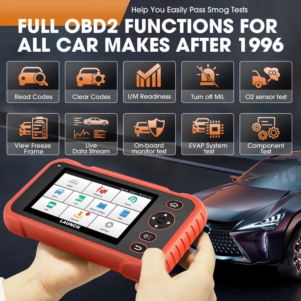 READY STOCK LAUNCH IMMO Elite OBD2 Scanner Mobil Automotive Car ABS SRS Engine Transmission
