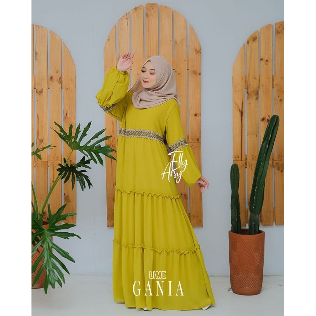 NEW  GAMIS GANIA BAHAN CERUTY BABYDOLL LAPIS PURING SUPER PREMIUM DAN ELEGANT ORI BY ELLY ARSY