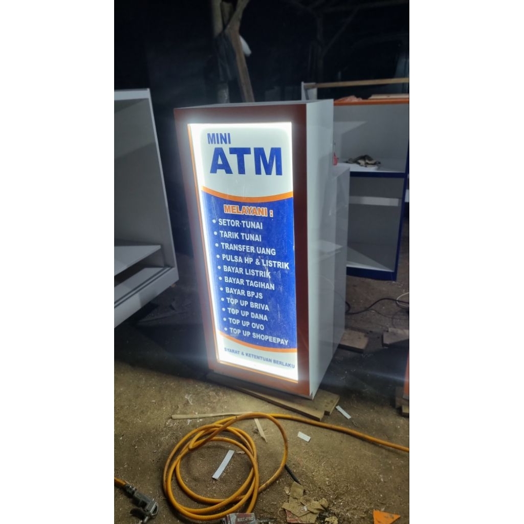 meja brilink ukuran kecil gratis nama toko