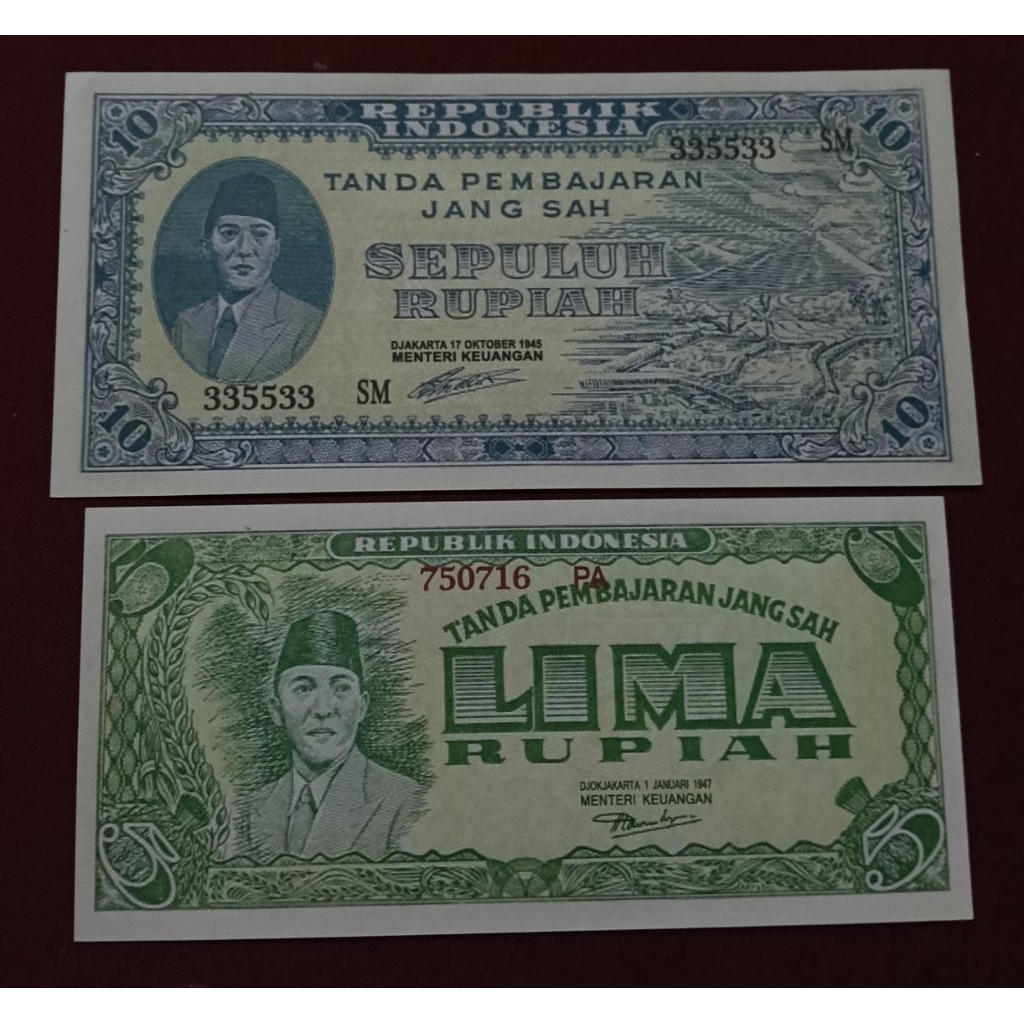 Uang Lawas Repro Seri Presiden Soekarno ORIDA Tahun 1947