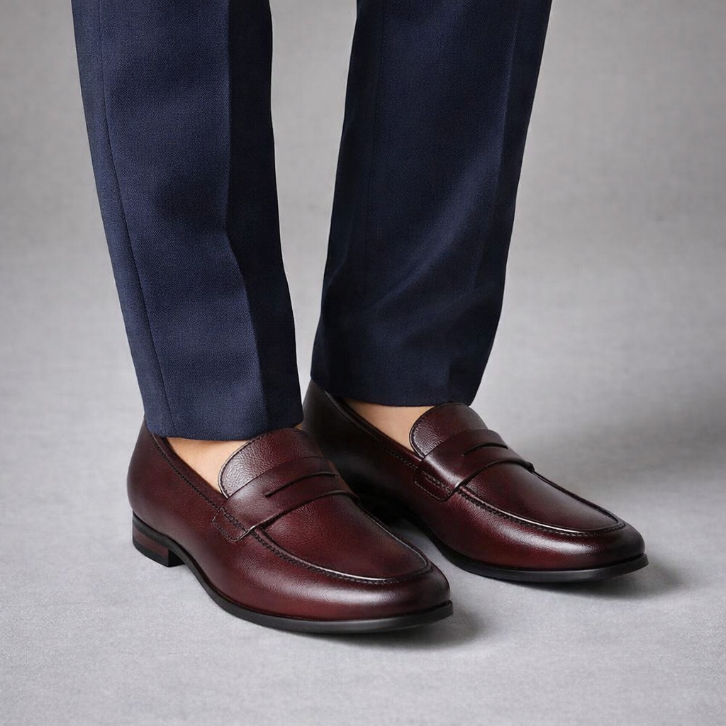 Sepatu Pria Gino Mariani Gonzalo Leather Burgundy Shoes Original