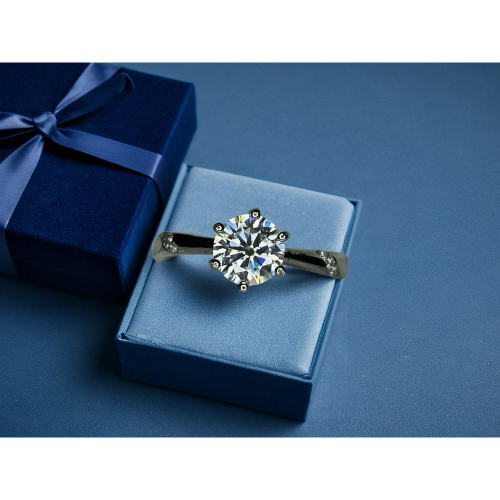 moissanite sertifikat perak 925 gold plated