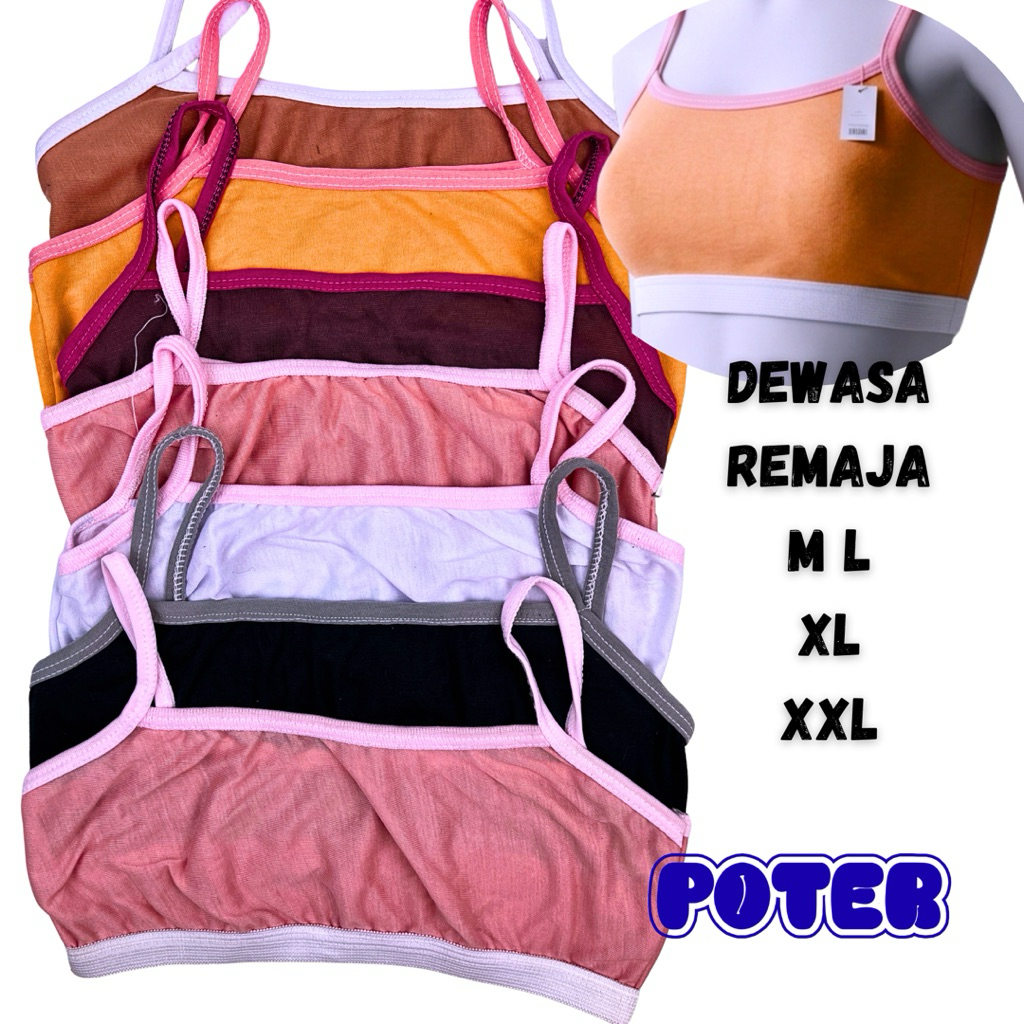 Miniset bra sport wanita dewasa remaja anak jumbo tanpa busa katun nyaman polos tali kecil sd smp ry
