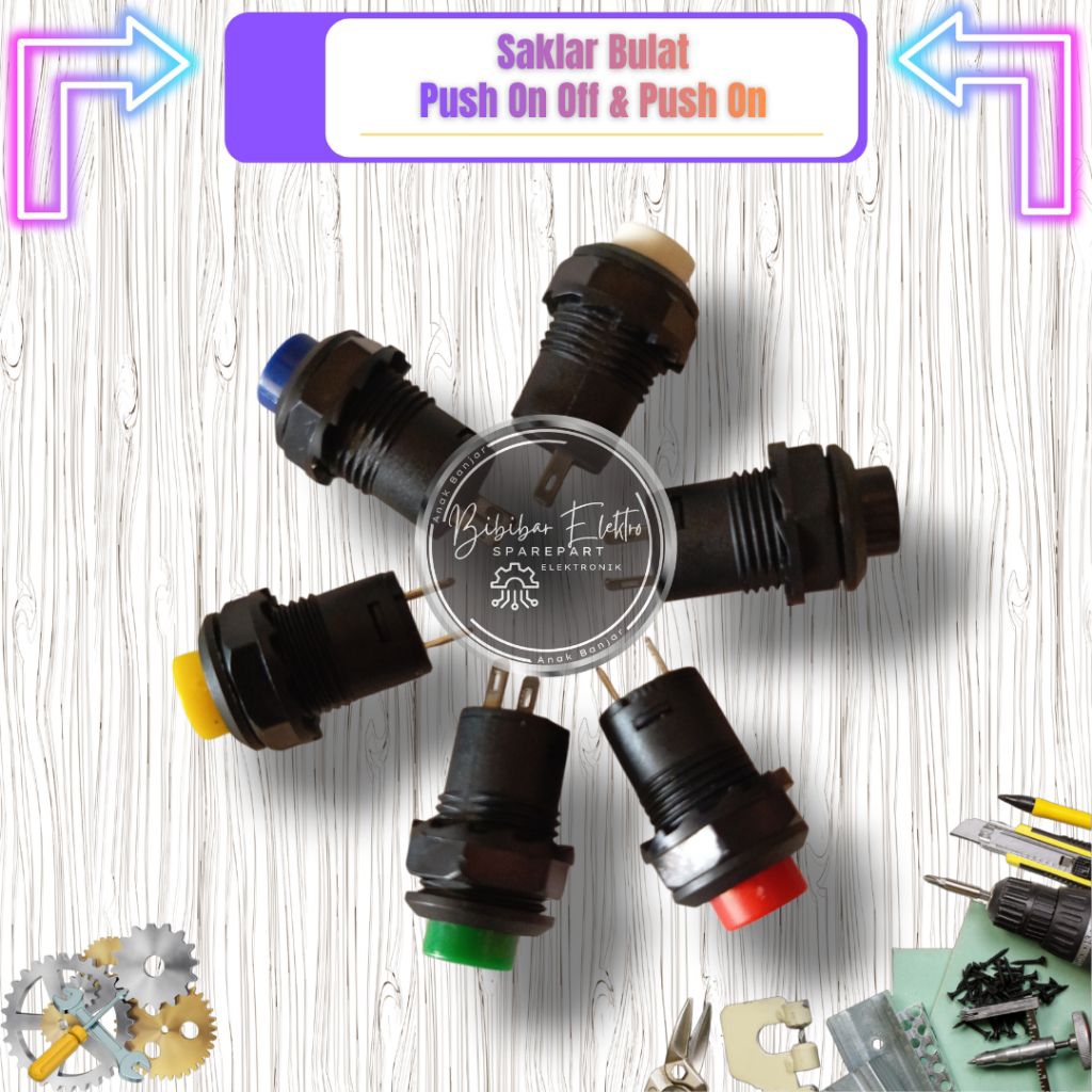 Saklar Push On Off Kecil Bulat