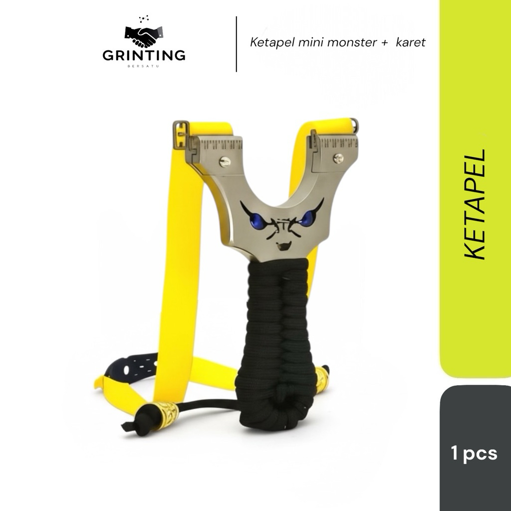 ketapel mini monster + karet only / ketapel olahraga / ketapel stainless steel 304 metal