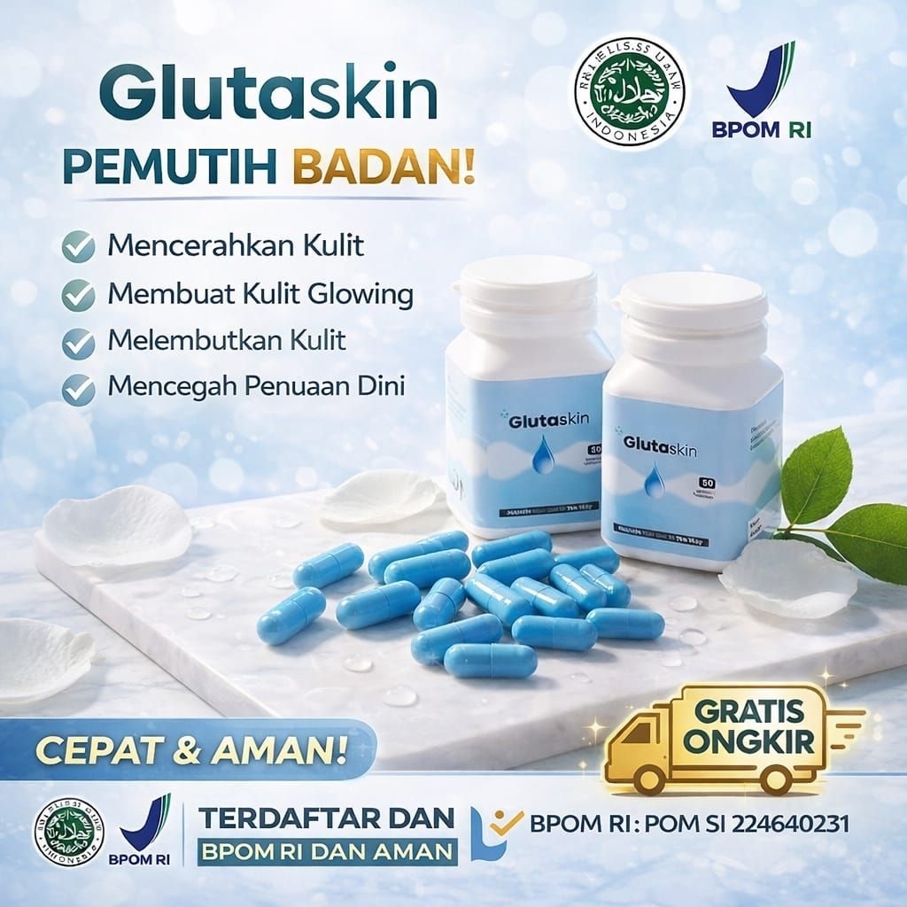 GLUTASKIN Isi 30 kapsul Membantu Mencerahkan Dan Mengurangi Kerutan Halus Pada Wajah