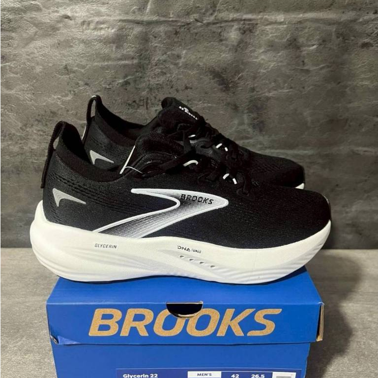SEPATU RUNNING BROOKS GLYCERIN HITAM PUTIH BNIB VIET/SEPATU LARI/SEPATU OLAH RAGA