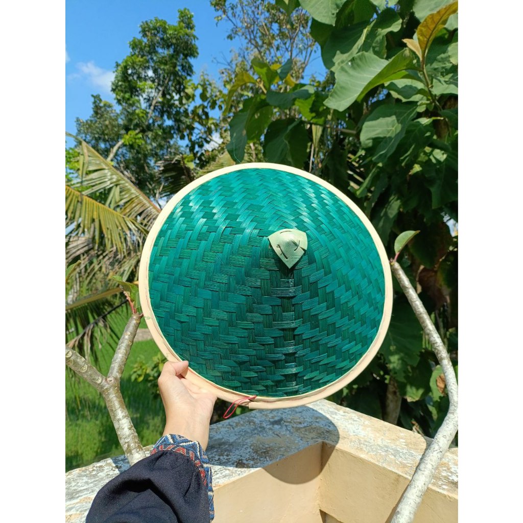 [ MURAH ] TOPI CAPING PETANI - CAPING BERWARNA HIJAU - CAPING BAMBU PETANI