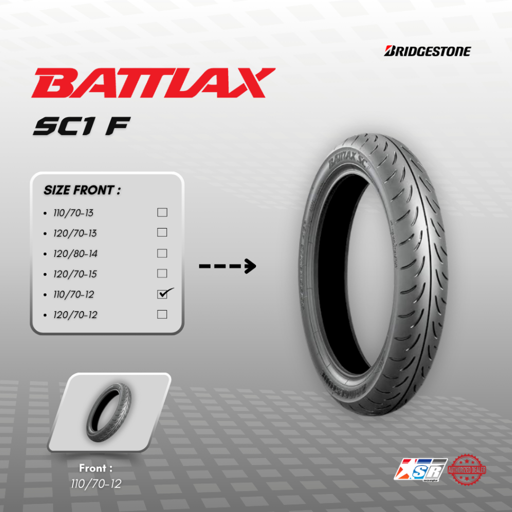 Ban Bridgestone Battlax SC 1 F 110/70-12 SC1 SC 1 Fazzio Filano Vespa Scoopy Z125 Original Made in J