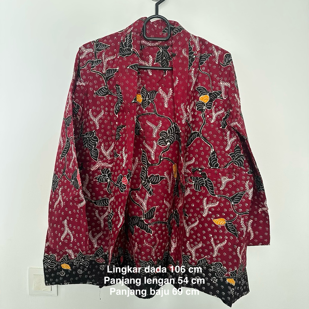 Blazer Batik Madura Merah (preloved)