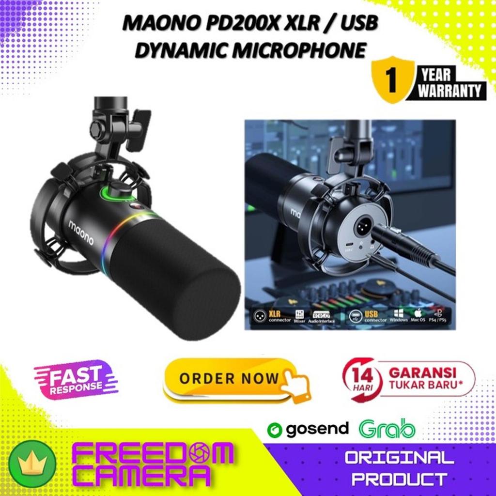 Maono pd200x USB / XLR Dynamic Microphone | Gaming Podcast pd200 RGB