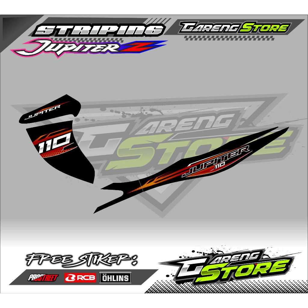 STRIPING VARIASI YAMAHA JUPITER Z BURHAN/ STICKER LIST VARIASI MOTOR JUPITER Z BURHAN - RACING