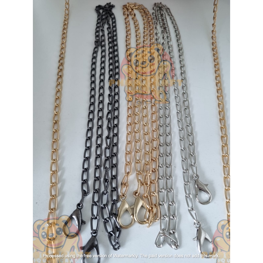 GUNCI / RANTAI TAS TEPAS  PIPIH KECIL BESI 40 cm. 55 cm dan 110 CM / pcs