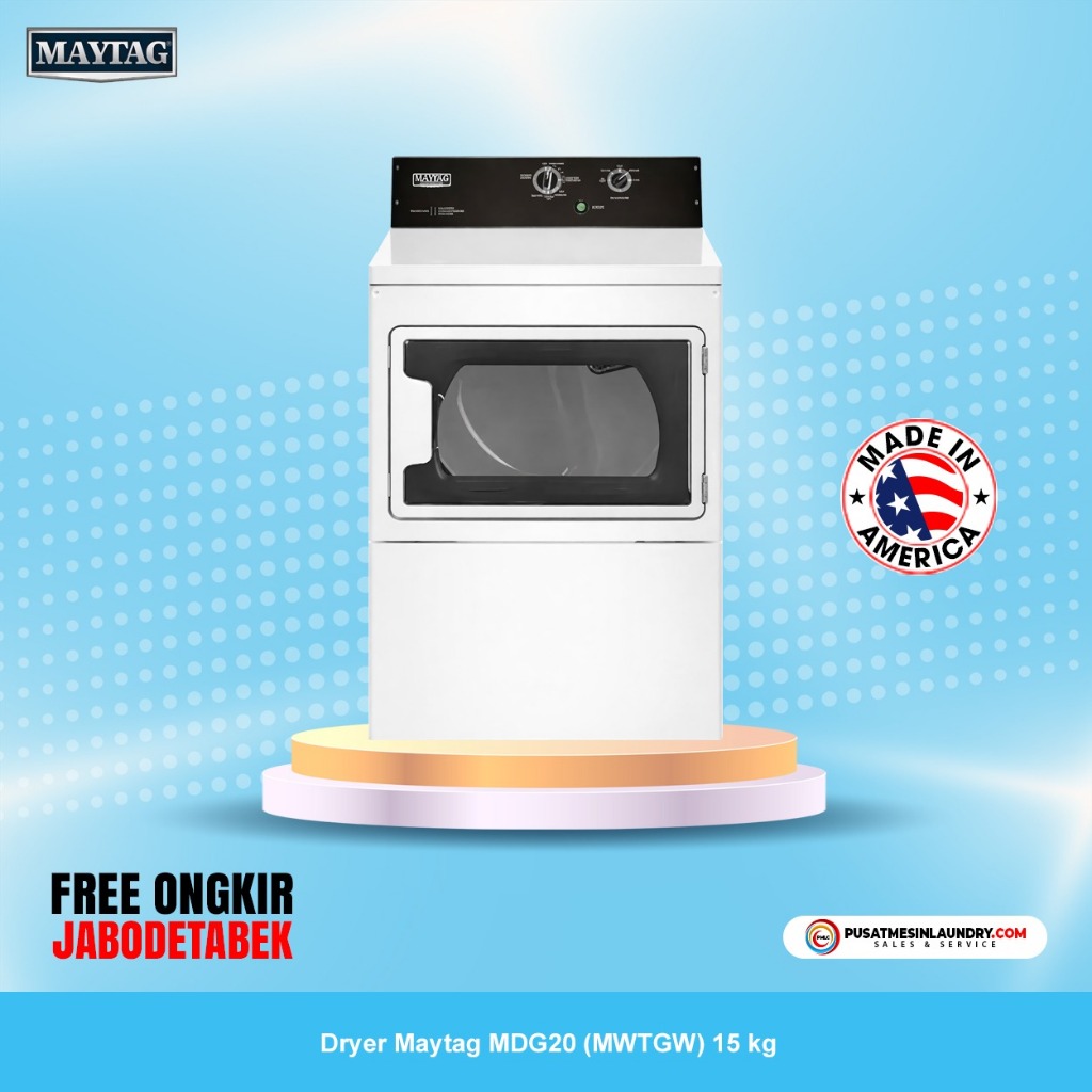 Dryer Maytag Kapasitas 15 Kg Tipe Gas , Mesin Pengering Maytag 15 Kg Panel Analog