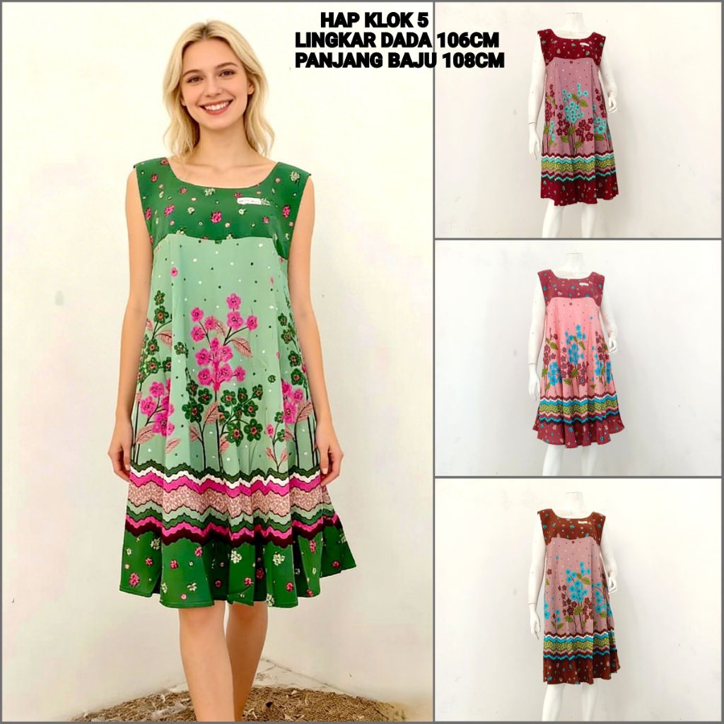 Daster Payung Klok Tanpa Lengan Hap Ycs Mix Motif