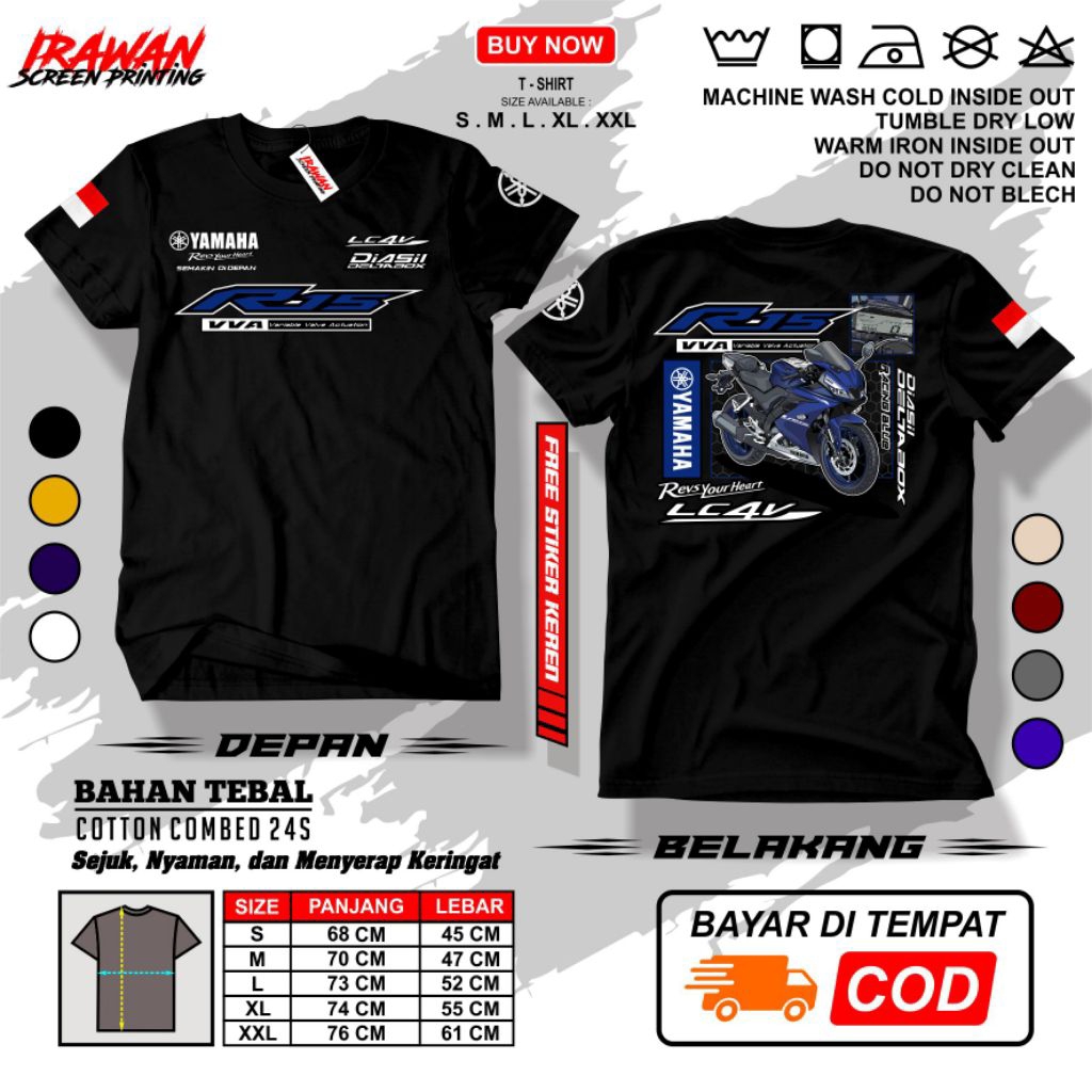 KAOS YAMAHA R15 V3 RACING BLUE 2017