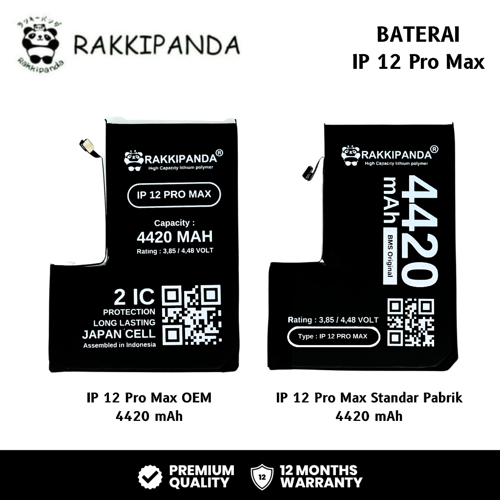 RakkiPanda - iP 12 Pro Max Batre Batrai Baterai