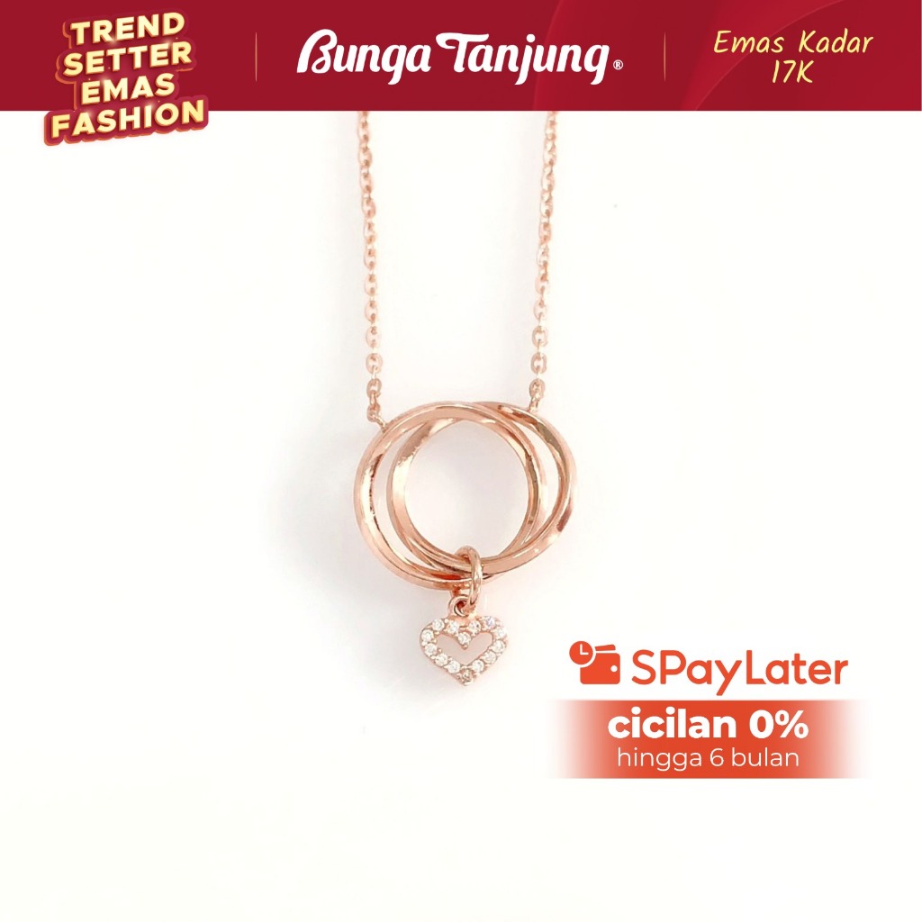 KALUNG INFINITY RING HATI BLINK - EMAS 17K - BUNGA TANJUNG GOLD