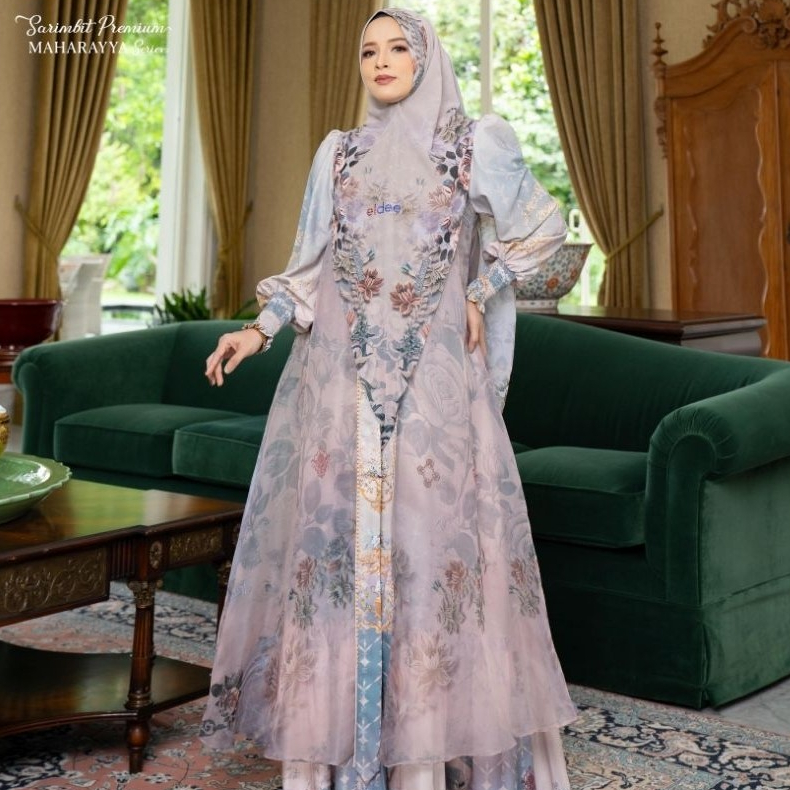 MAHARAYA Ibu mom Couple Series Dress Scraft Khimar Syari by Eldeena Dress Lebaran