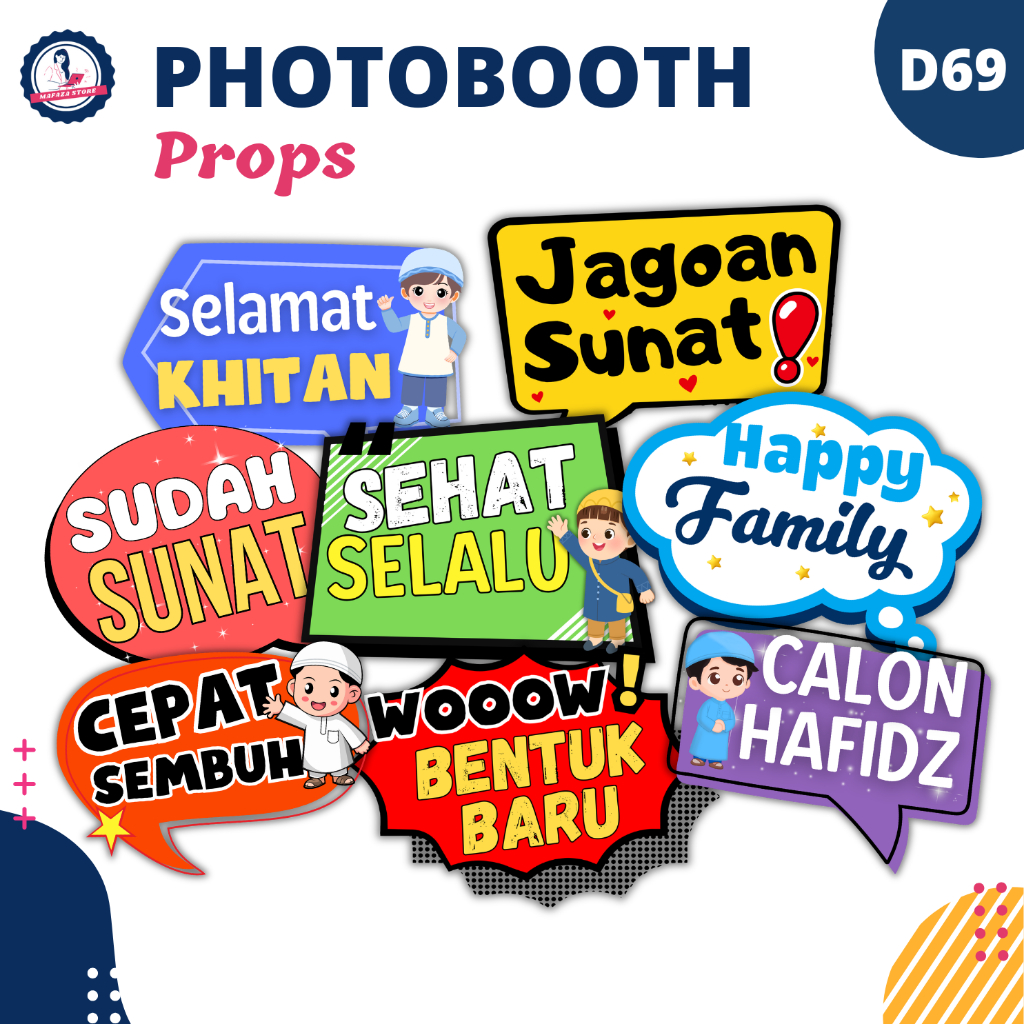 Photobooth Props Khitan Photo booth props Sunatan foto properti props khitanan dekorasi birthday