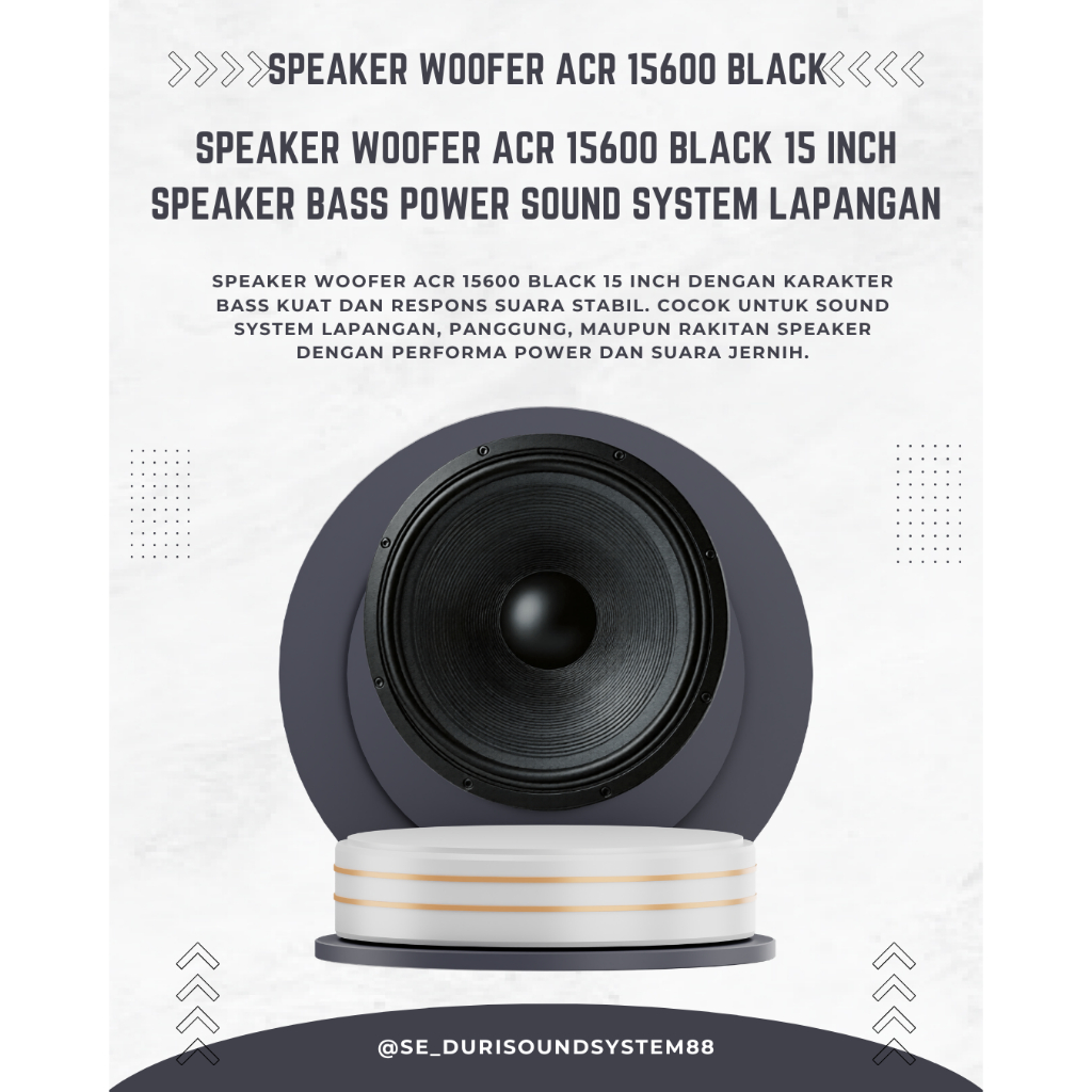 Speaker Woofer ACR 15600 Black 15 Inch Speaker Bass Power Sound System Lapangan