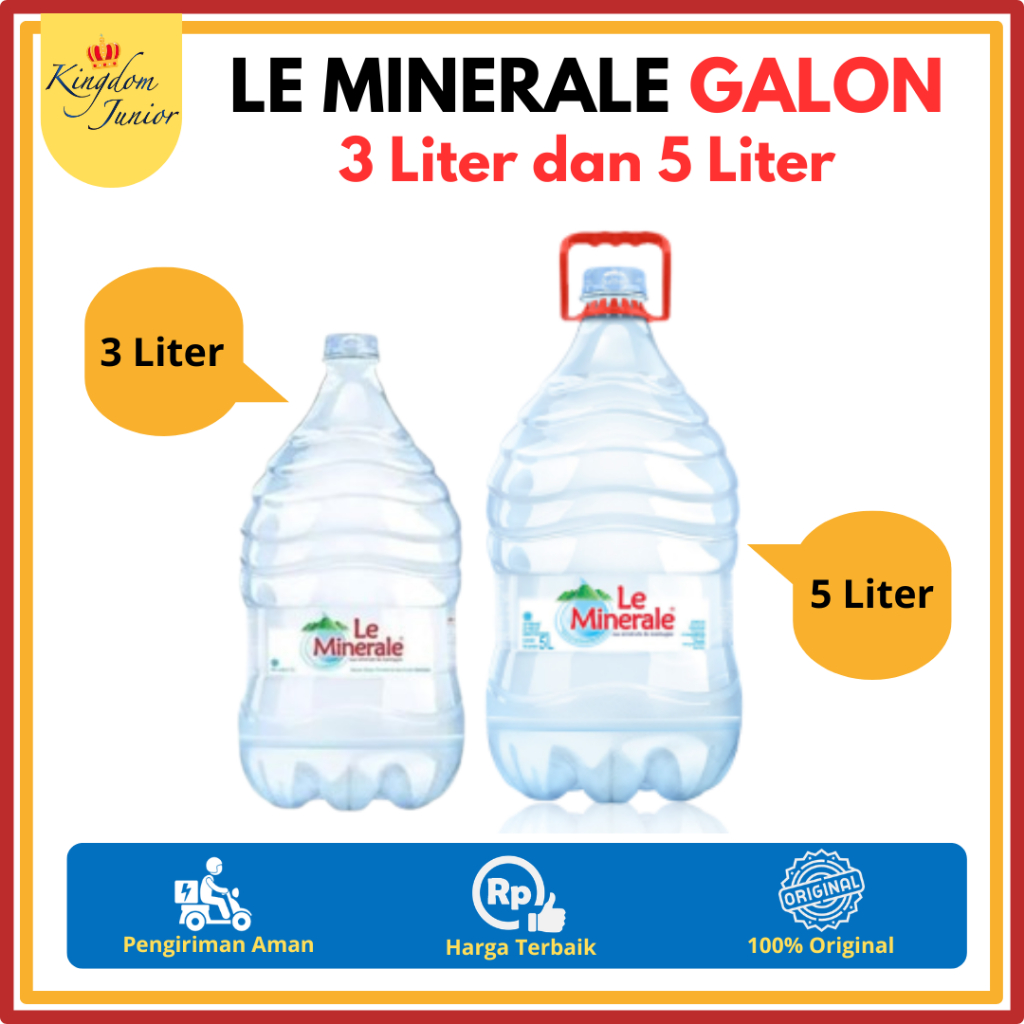 Le Minerale Galon Kecil  3 Liter dan 5 Liter Air Mineral | LE MINERALE Galon Kecil 5 Kg dan 3 Kg